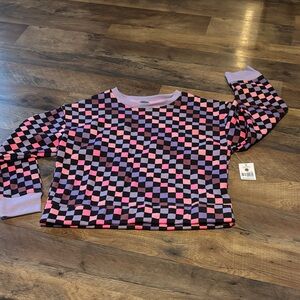 NWT Colorful Checkered Sweater